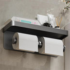 Large Toilet Paper Holder Wall-Mounted Paper Roll Holder Storage