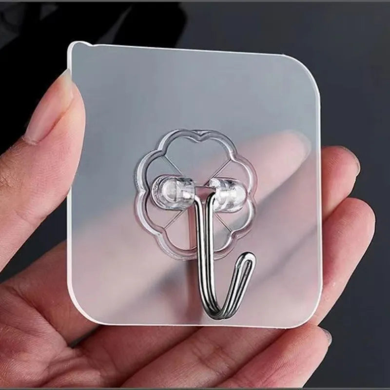 Transparent Stainless Steel Strong Self Adhesive Hooks Key Storage Hanger