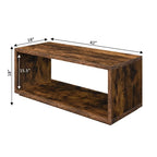 Mini Coffee Table for Wood Living Room Faux White Marble Modern Living