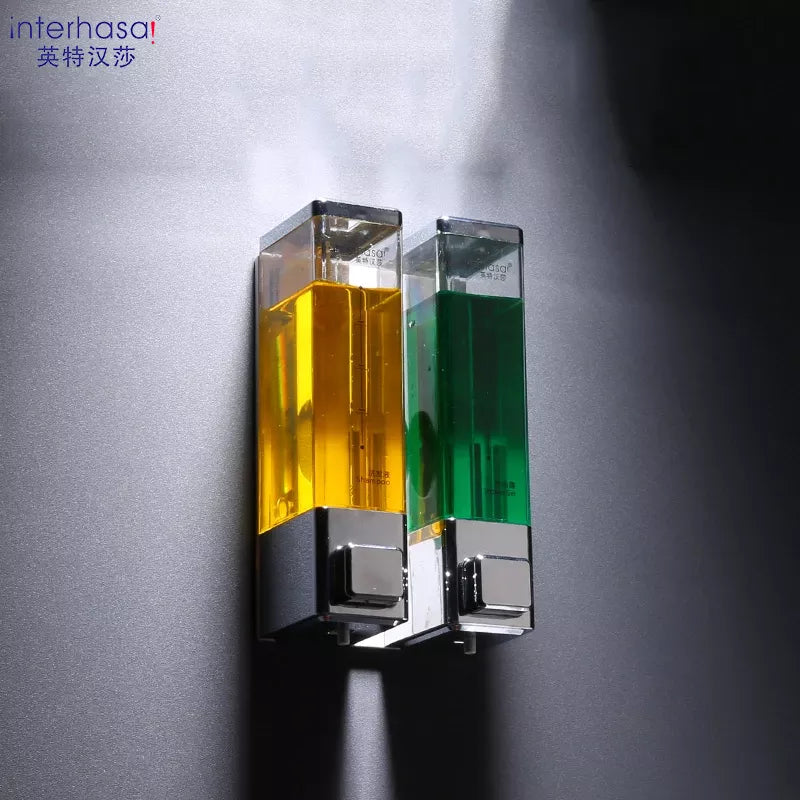 Wall Soap Dispenser Shower Dispenser Chrome Finish Square Liquid Soap