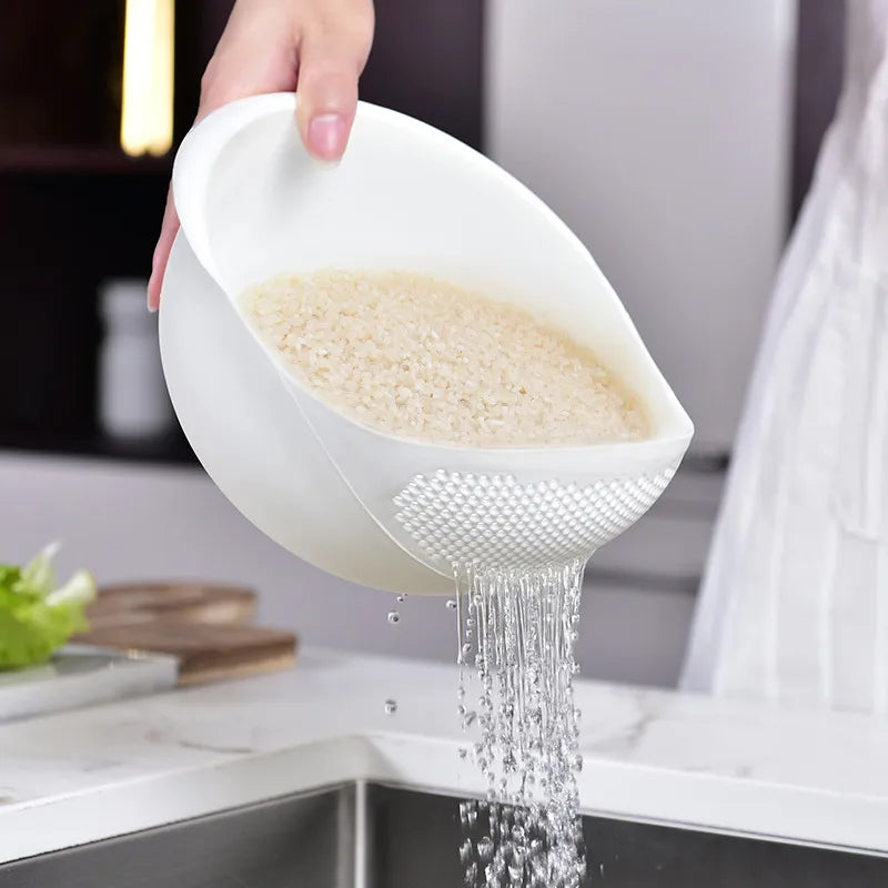 Plastic Colander Kitchen Drain Basket with Handles Rice Bowl Strainer