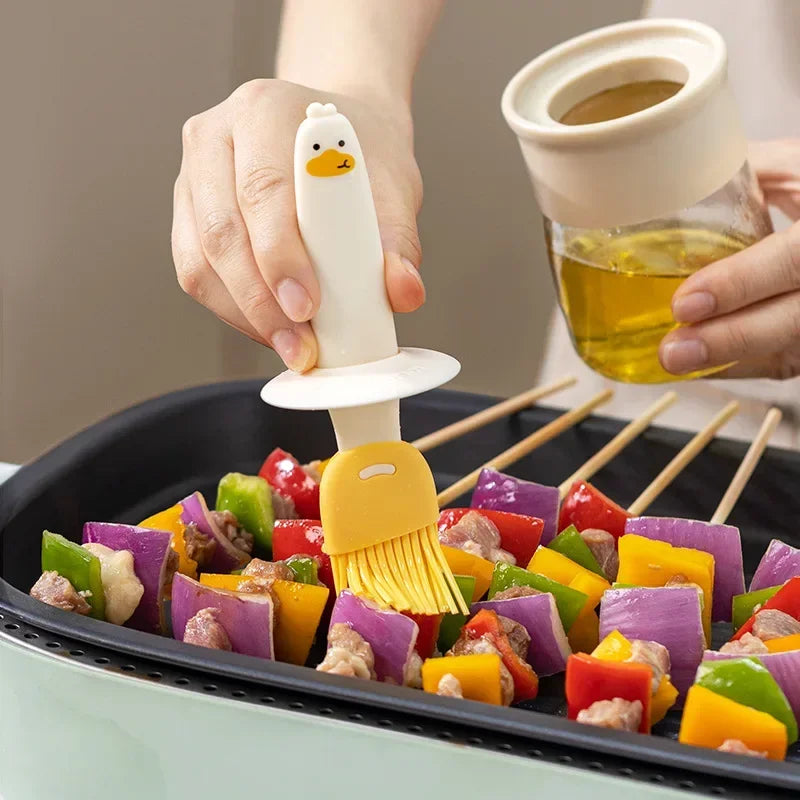 Silicone Bottle Kitchen Pancake Baking Silicone Brush Heat-resistant Glass Oil