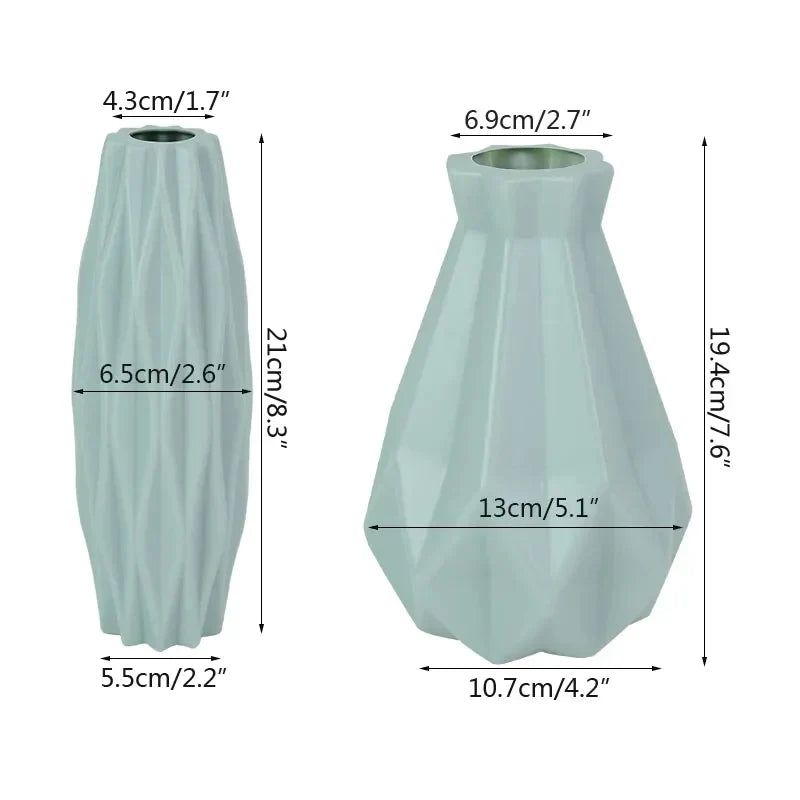 Flower Vase White Pink Blue Plastic Vase Flower Pot Basket Nordic Home