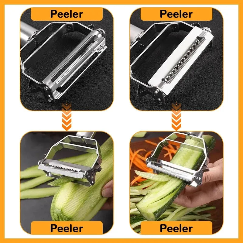 Kitchen Vegetable Peeler Stainless Steel Melon Planer Double-Head Peeler