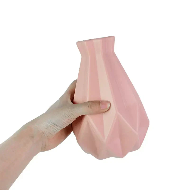 Flower Vase White Pink Blue Plastic Vase Flower Pot Basket Nordic Home