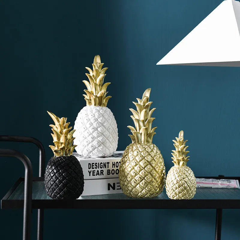 Style Resin Gold Pineapple Home Decor Cabinet Window Display Craft luxurious