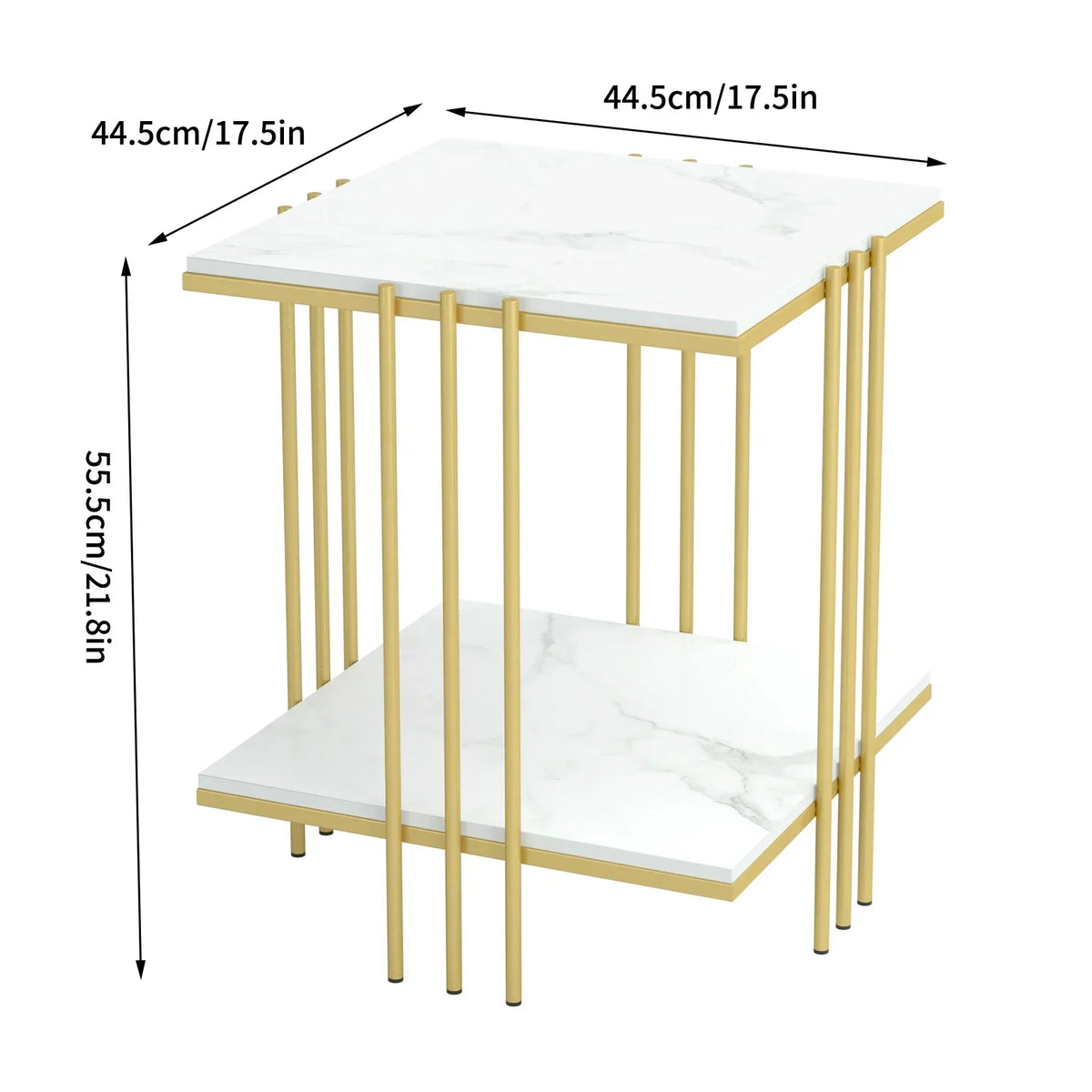 Tea Table End Table Office Coffee Table Square Marble Shelf Small Desk