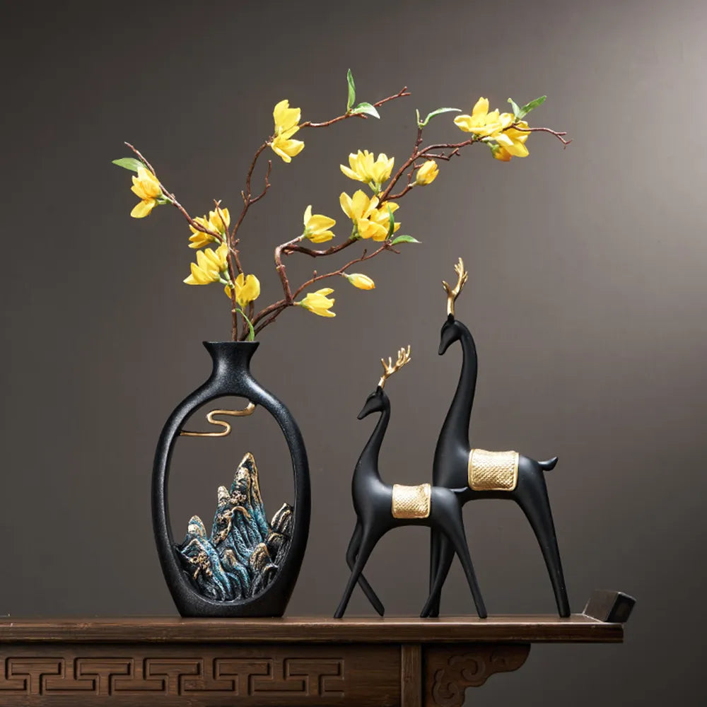 Creativity Japanese style wealth vase office Living room desktop decoration