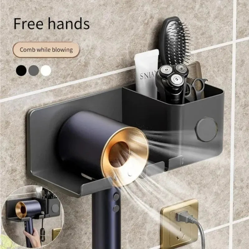 Hair Dryer Holder Home Bathroom Wall Stand Hair Dryer/Toothbrush Bathroom