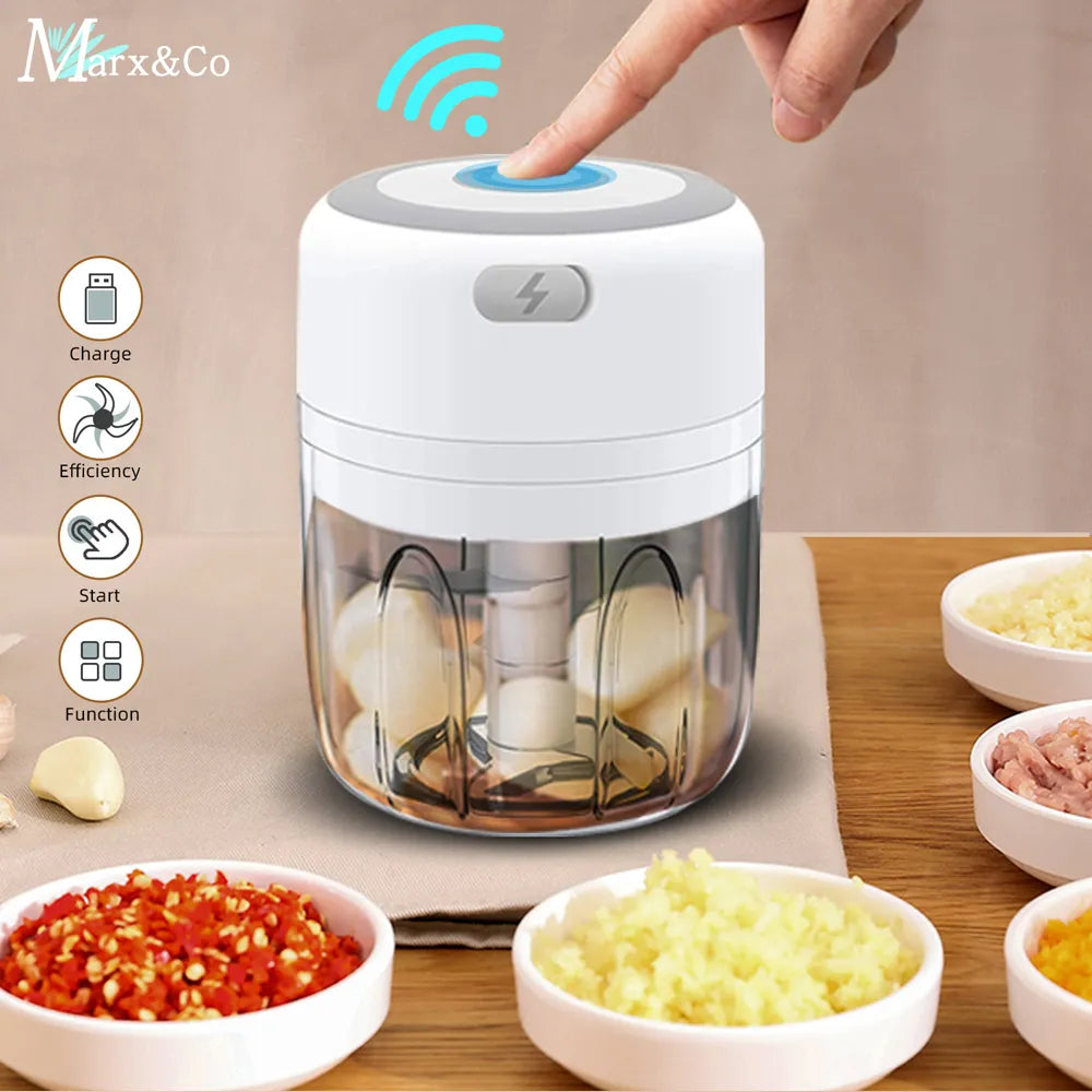 Electric Garlic Crusher Vegetable Cutter Chili  Masher Durable Garlic Chopper